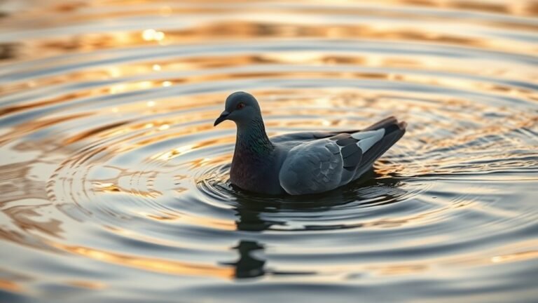 pigeon swimming symbolizes peace